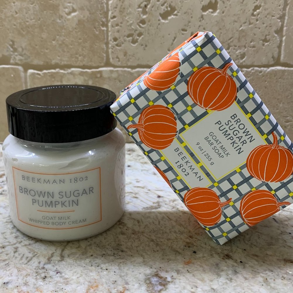 Beekman 1802 Brown Sugar Pumpkin set - whipped body cream and 9 oz soap 🎃